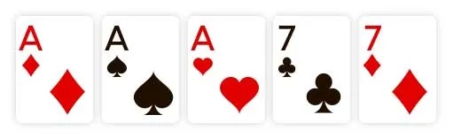 mâini poker - exemplu de Full House